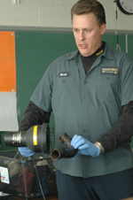 David teaches students at Pathways School about infrared dye
